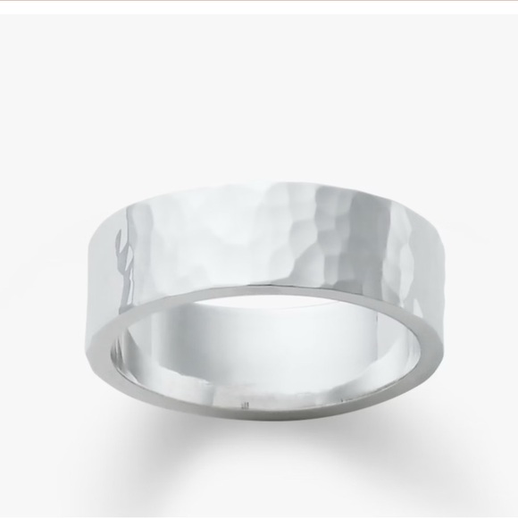 James Avery Silver Hammered Ring - Picture 1 of 5